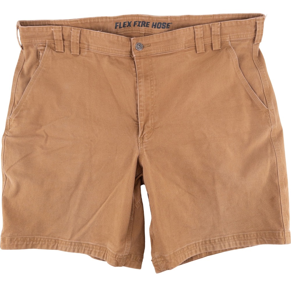 Duluth Trading Co Mens 44 DuluthFlex Fire Hose Relaxed Foreman Shorts Brown Work